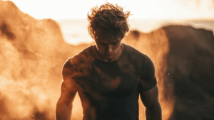 Young man powering up | masculine energy