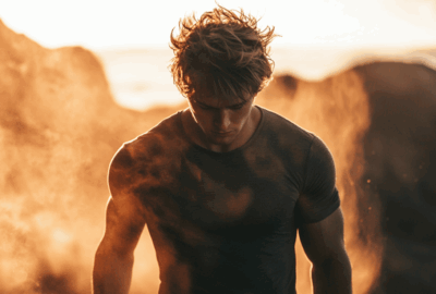 Young man powering up | masculine energy