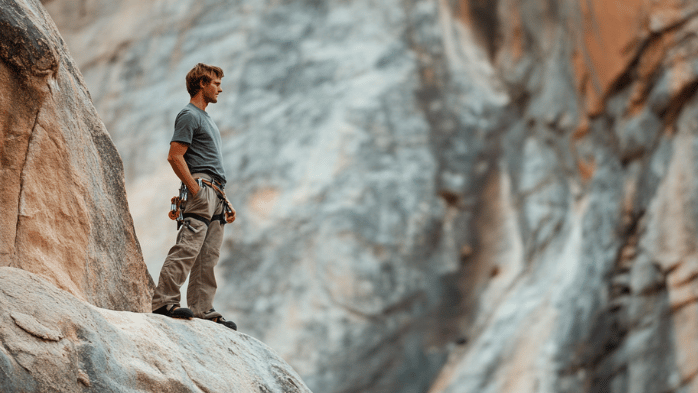 determined young man taking relentless action