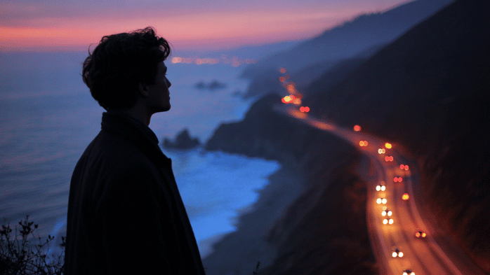 young man looking out over the PCH | being consistent every day for 10 years