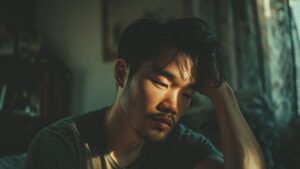 Young man ruminating in his room | analysis paralysis & overthinking