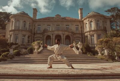 man practicing karate outside of a palatial estate | Why Most People Fail At Self-Discipline