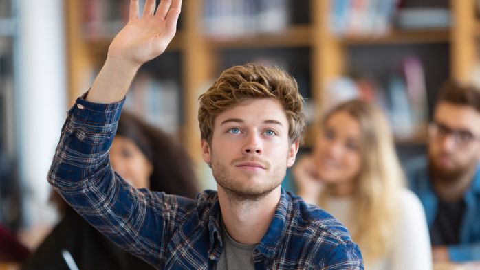 Young Man Raising Hand In Class | What happens when you stop entertaining yourself constantly?