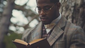 young black man reading a book | self-improvement lessons