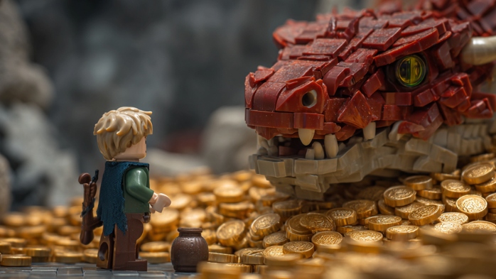 smaug guarding treasure